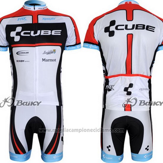 2012 Abbigliamento Ciclismo Cube Nero e Bianco Manica Corta e Salopette